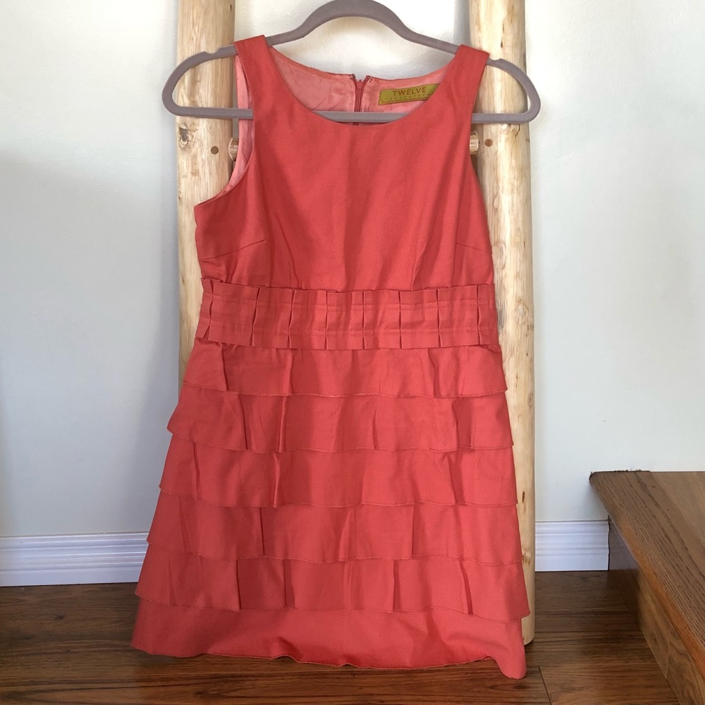 Cute, pink mini dress with ruffles - sz s